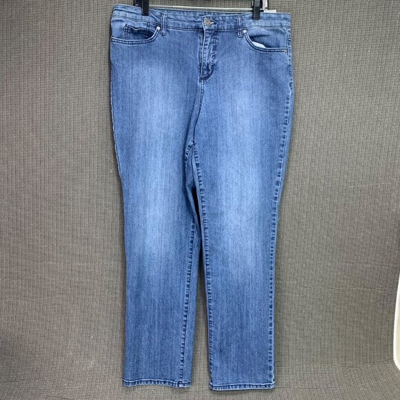 Bandolino Denim - Bandolino Mandie Womens Size 16 Blue Denim High-Rise Straight Leg Jeans